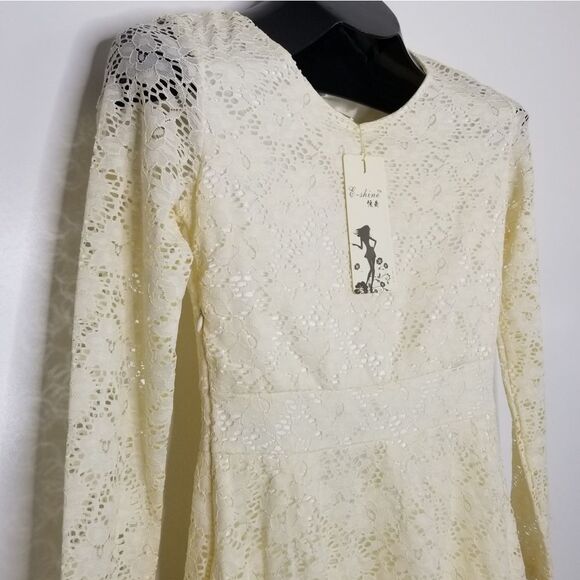 LACE Casual Summer Spring Dress Long Sleeve - Picture 4 of 14